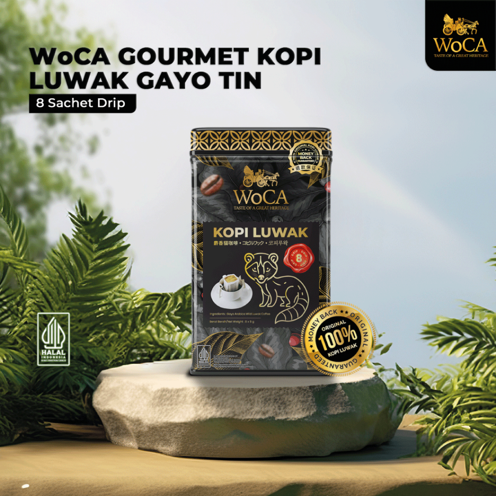 

WoCA Gourmet Luwak Gayo Coffee Tin 8 Sachet Drip