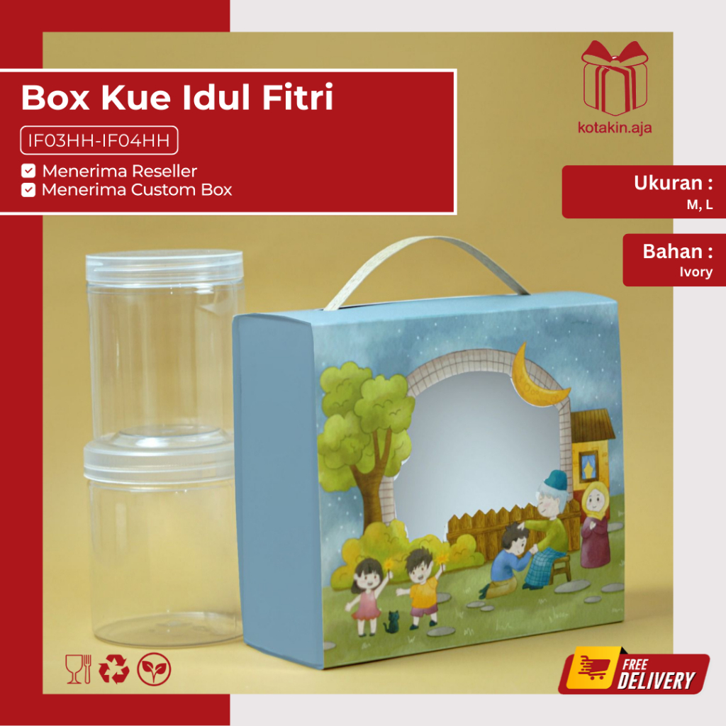 

Kotak Hampers Idul Fitri / Box Hampers Lebaran / Box Kue Kering Lebaran / Box Parcel Lebaran I IF03HH-IF04HH
