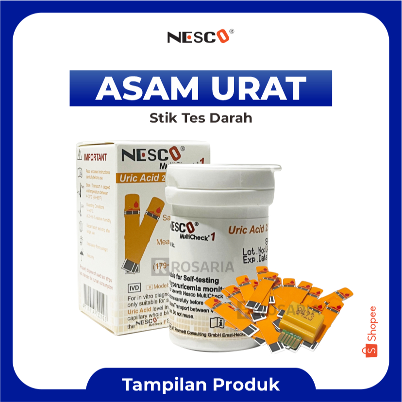 STRIP ASAM URAT NESCO Stik GCU Uric Acid Tes Gula Darah