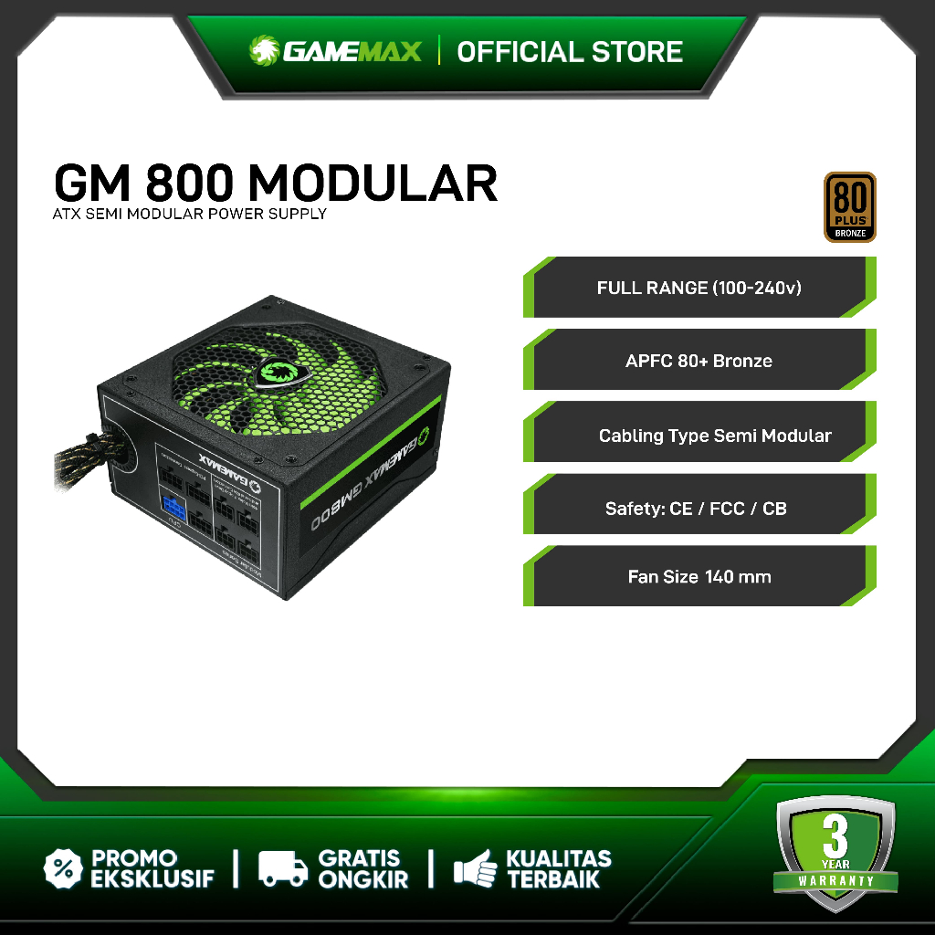 Power Supply GAMEMAX GM-800