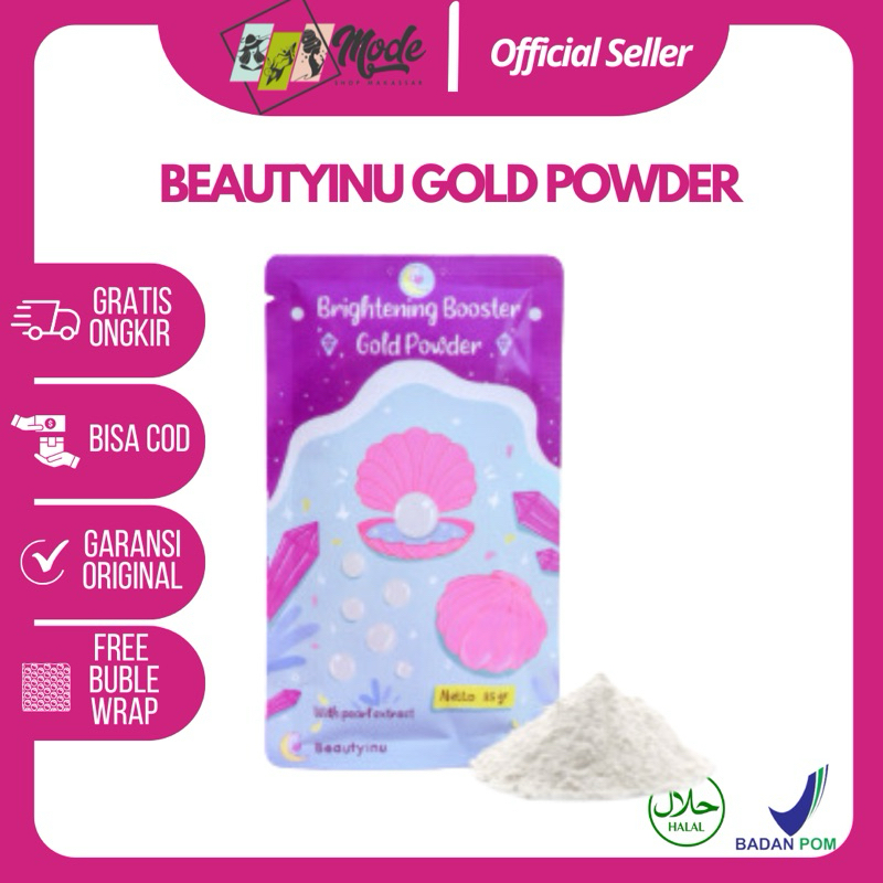 Beautyinu Brightening Booster Gold Powder Serbuk Pemutih Badan & Wajah