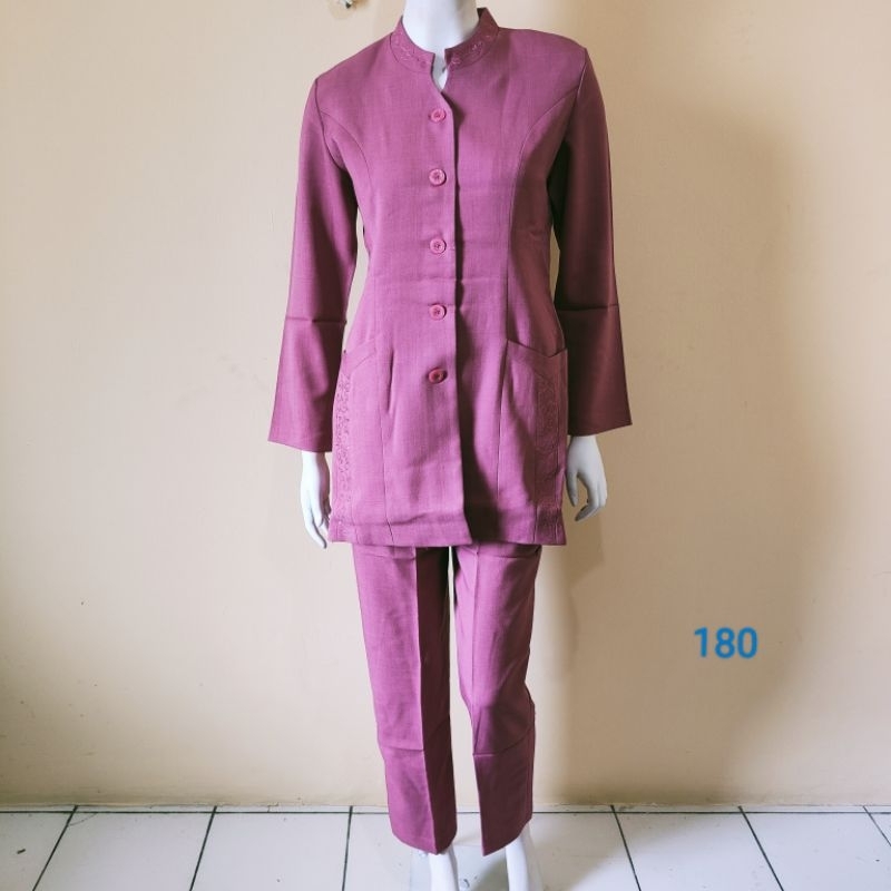 Termurah Setelan Baju Kantor Wanita Dinas ASN guru dll warna pink fanta