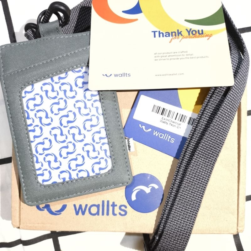

Wallts Exon Charcoal Gantungan Lanyard ID Card Kantor Kasual Anti Air