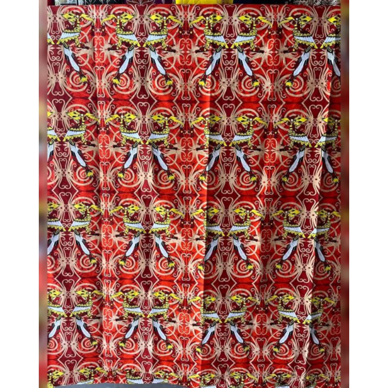 Kain Motif Bunga Merah Kuningan