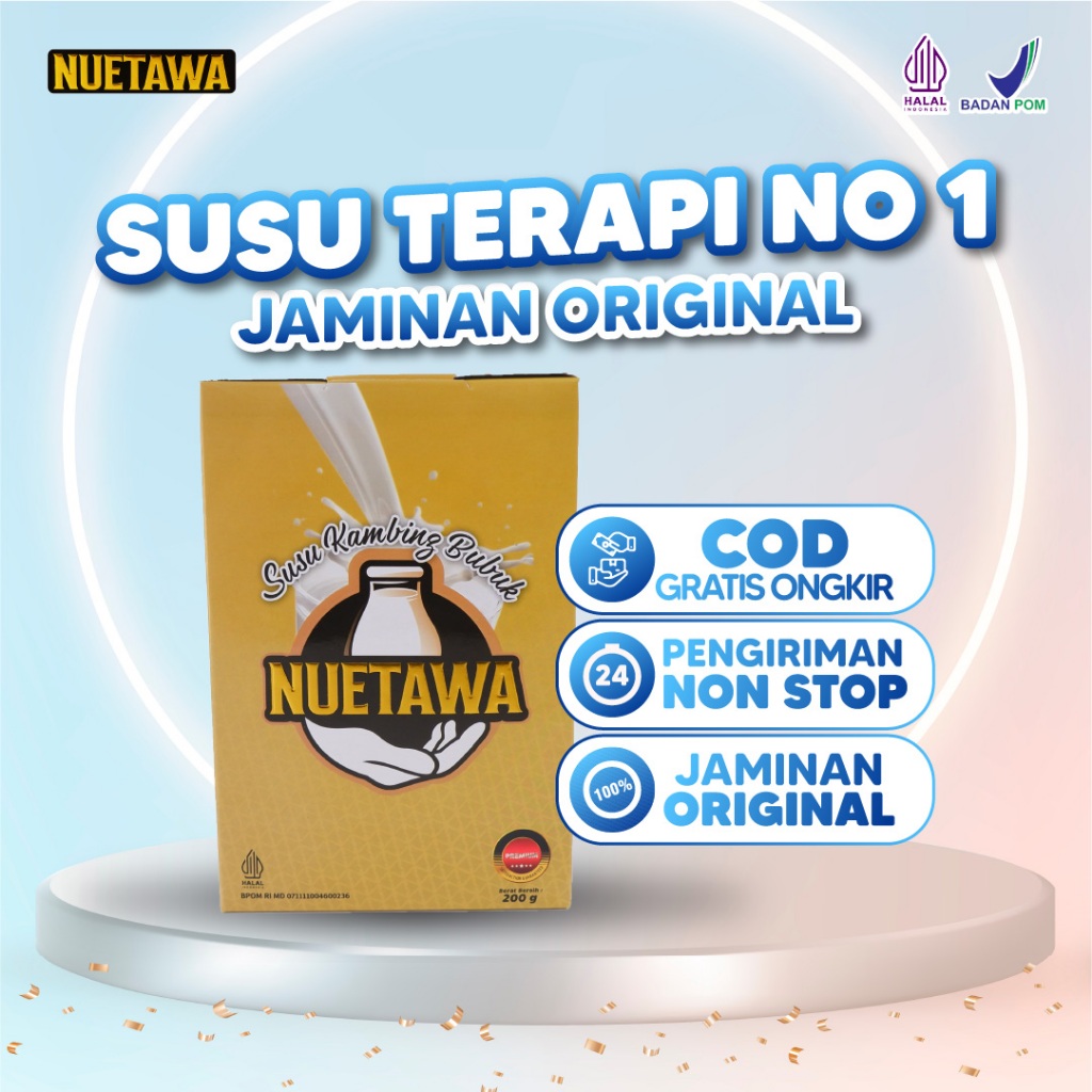 

Promo Nuetawa Susu Kambing Etawa Bubuk Mengatasi Masalah Pernapasan Asma Batuk TBC Tulang Sendi 200 gram