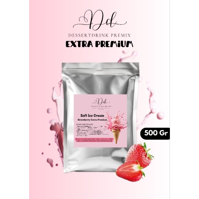 

Bubuk Soft Ice Cream Rasa STRAWBERRY 500Gram Extra Premium Dessertdrink Powder / Ice Cream MURAH / Bubuk Ice Cream 500 Gram Aneka Rasa / Bahan Ice Cream Varian Rasa / Bubuk Ice Cream / Ice Cream Powder / Bubuk Es Cream / Bubuk Es Krim / Tepung Es Krim