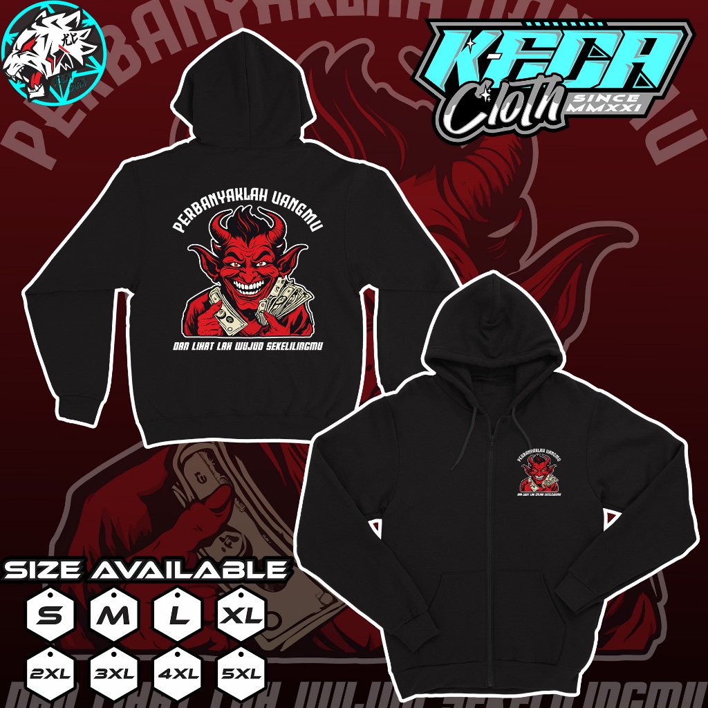 Jaket Zipper Perbanyaklah Uangmu Dan Lihat Lah Wujud Sekelilingmu Hoodie Distro Kata Kata