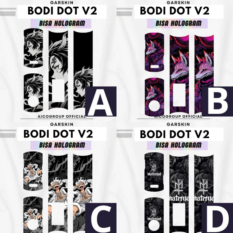 

stiker outer garskin Dhot v2 bisa hologram dan custom