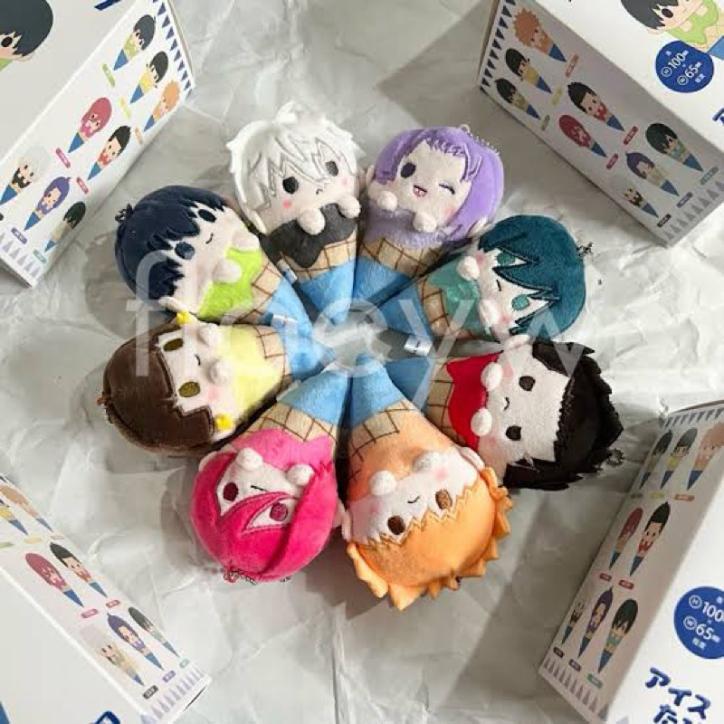 [READY STOCK] Tapioca Blue Lock Ice Cream Plush Doll Keychain Tapi-Nui Plush