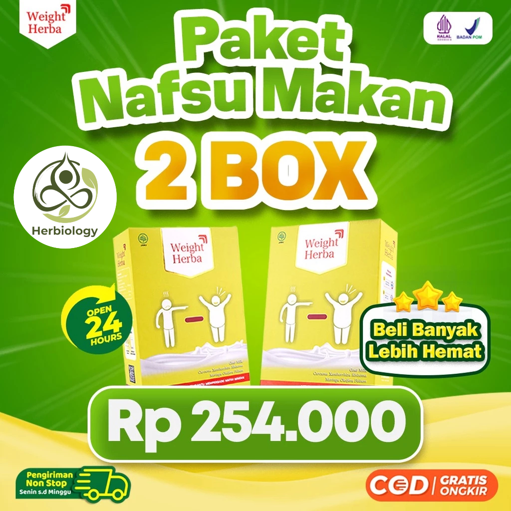 

PAKET 2 BOX - Weight Herba Susu Kambing Tingkatkan Nafsu Makan & Penggemuk Badan Alami Isi 200gr