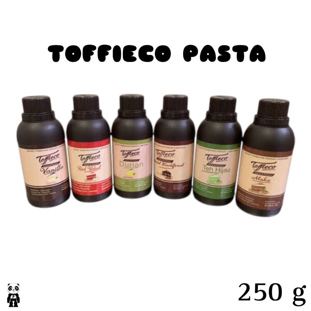 

Toffieco Pasta 250g Perisa dan Pewarna Blackforest Coklat Moka Pandan Rum Vanila