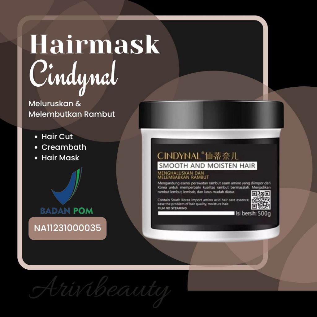 Hair Mask Cindynal Keratin Smoothing Repairs Hair Treatment Salon 500 Gram - Pelurus Rambut