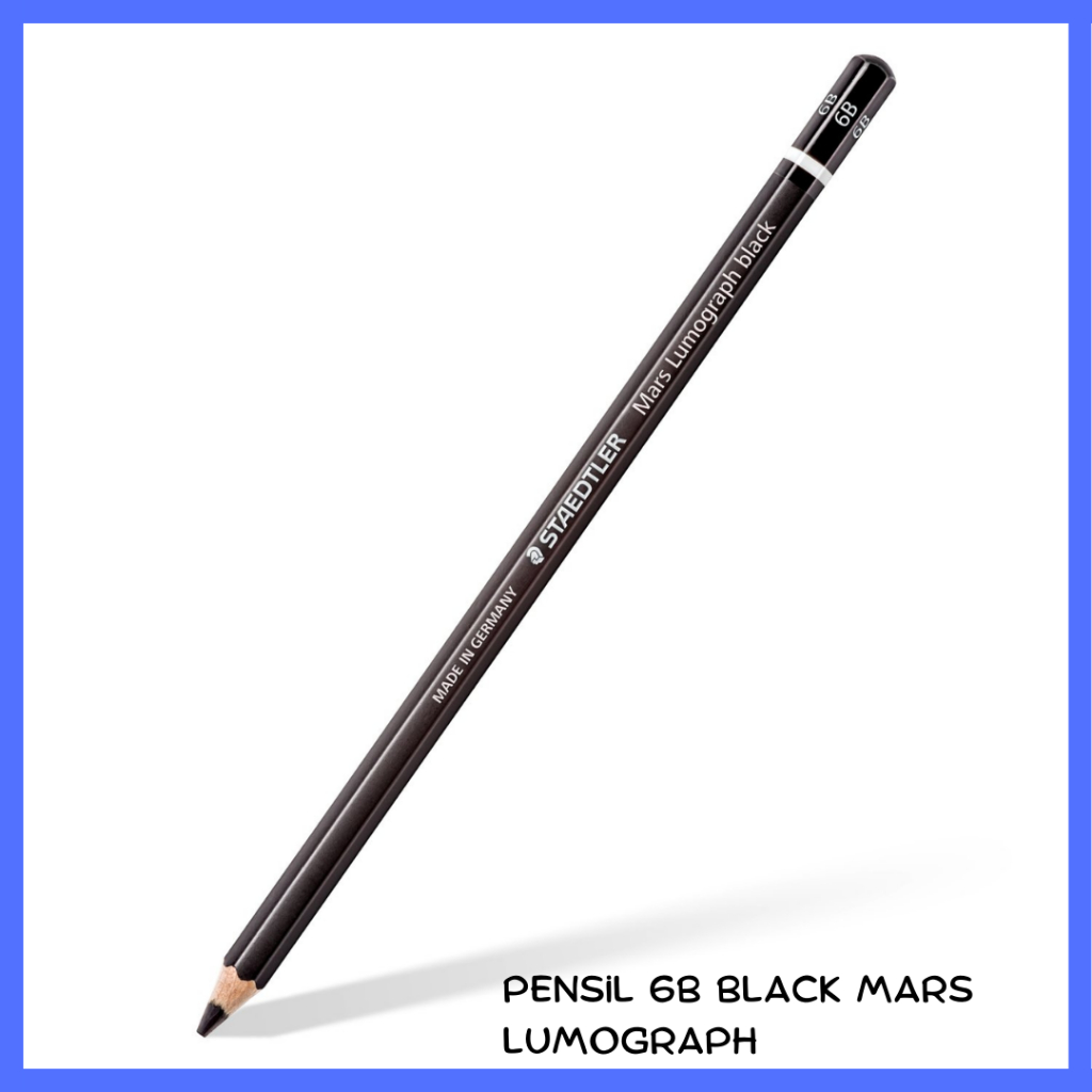 

Pensil 6B Staedtler Black Mars Lumograph Pencil 100B-6B Hitam sketsa gambar drawing school