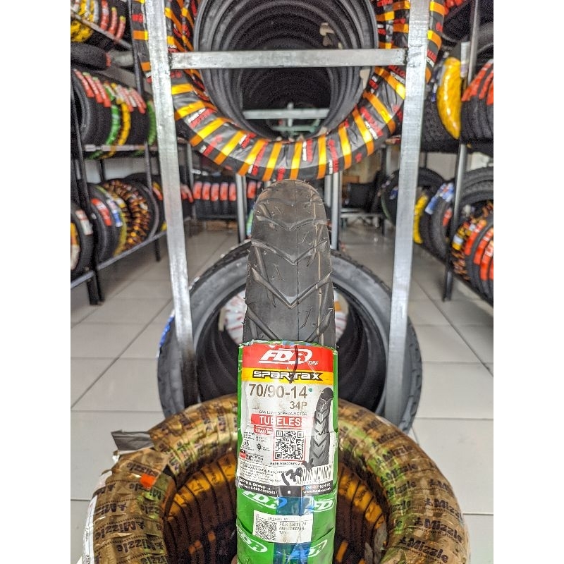 BAN MATIC TUBLESS FDR SPARTAX 70/90-14 STANDAR DEPAN MIO SPORTY SMILE KARBU SOUL FINO J M3