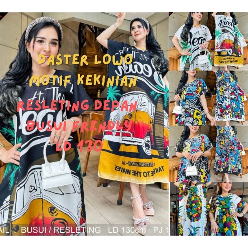 Daster Jumbo LD 130 Karakter Kekinian Resleting Busui frendly Baju Tidur Remaja Homedress Viral