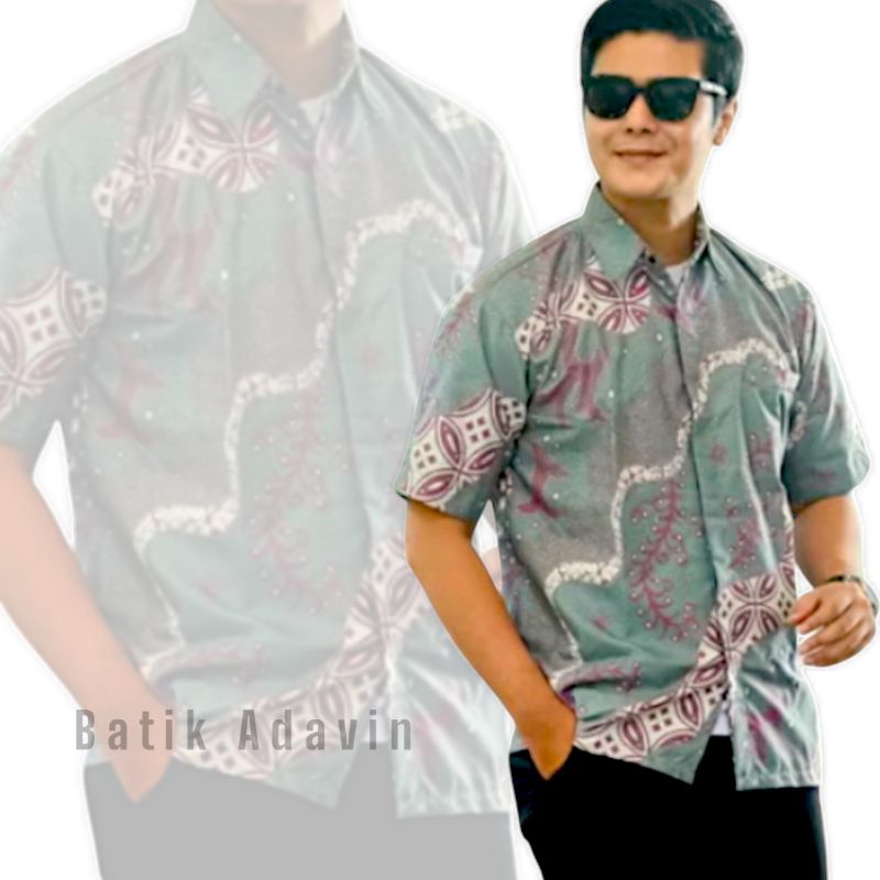 Batik Adavin Motif Airlangga Sage Bahan Polikatun Premium