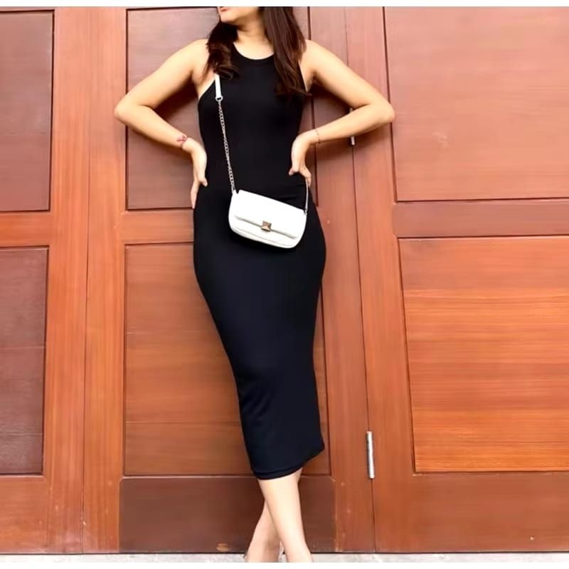 Via Dress Rib Premium // Tank Top dress mini // Mini dress wanita // Tank top dress full body
