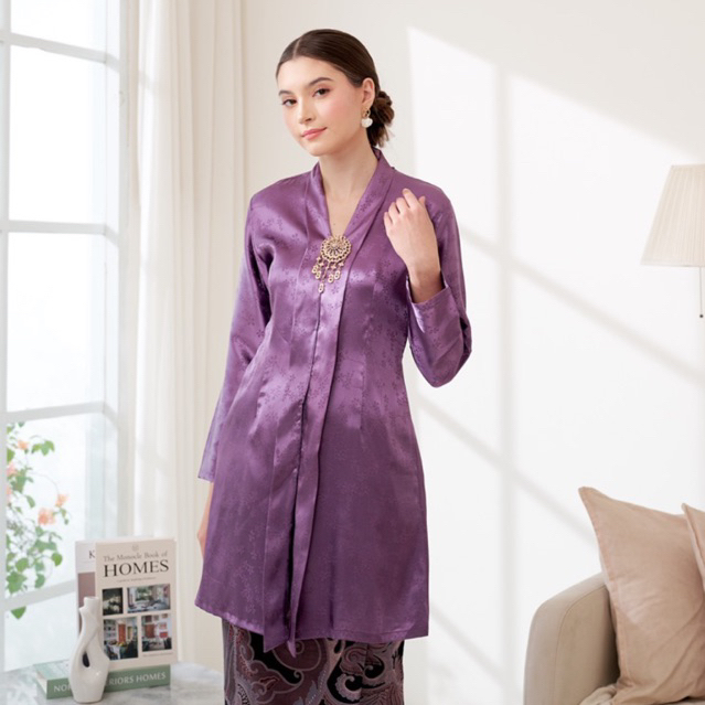 Kebaya Kartini Encim Lilac/Kebaya Kutubaru Klasik/Kebaya Encim Jumbo Bigsize/ Seragam Among Tamu Ung