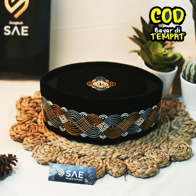 Songkok motif songkok soga murah peci hitam kopiah hitam peci full ac songkok soga songkok tinggi 7