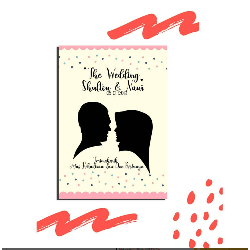 KADO ILUSTRASI SILUET untuk wisuda, anniv, wedding