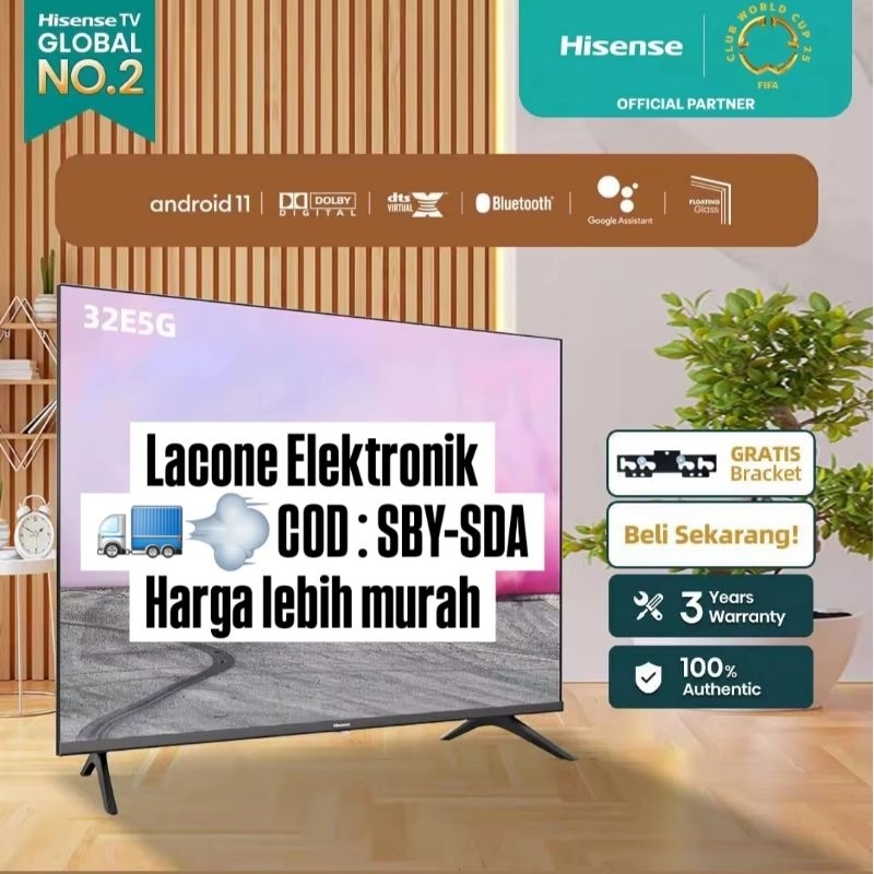 HISENSE 32E5G LED ANDROID TV 32 inch | Digital TV, GOOGLE ASSISTENT & Bluetooth