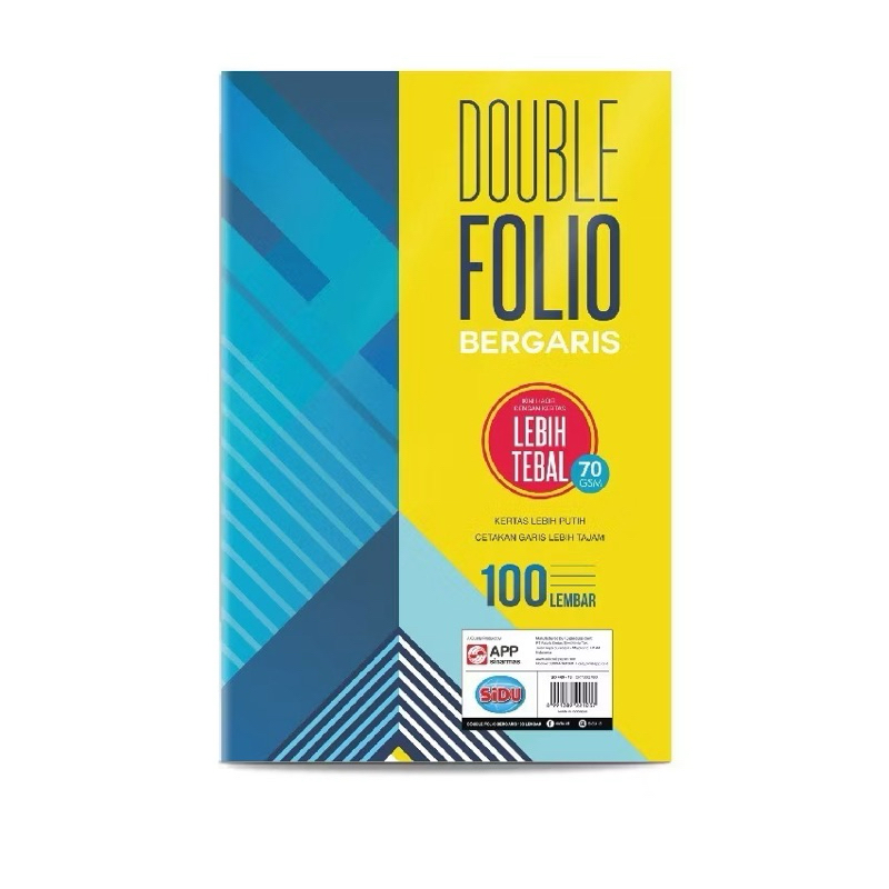 

SIDU Double Folio Bergaris lebih tebal 100lembar 70gsm