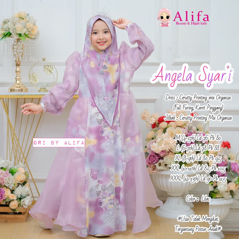 Gamis Anak Perempuan Angela Syar’i Original by Alifa Kids