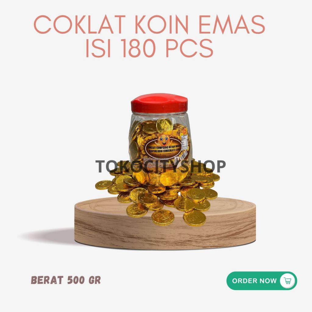 

Coklat Koin Emas Kecil Toples 500gr / Coklat Koin Emas 500 Gr / isi 180 pcs