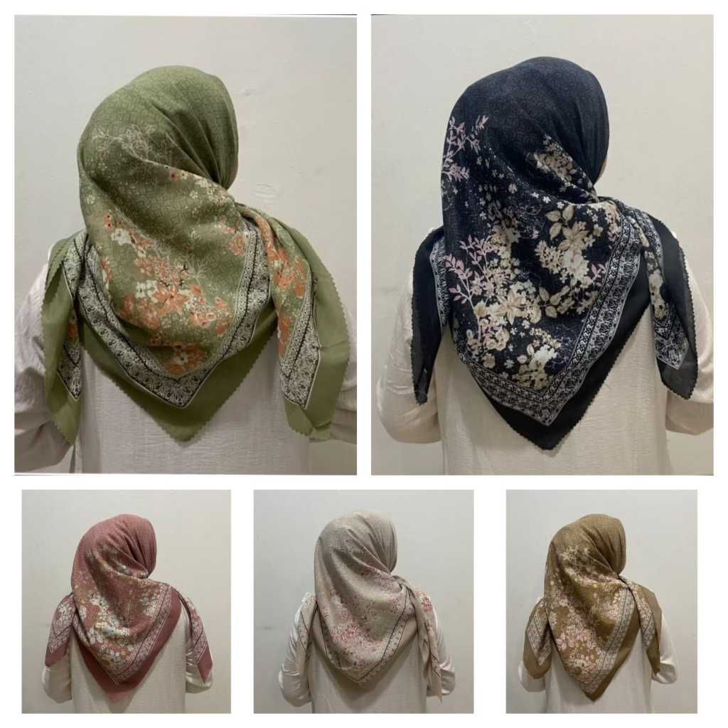 Segi Empat Motif Deenay Bunga Elea Series Katun