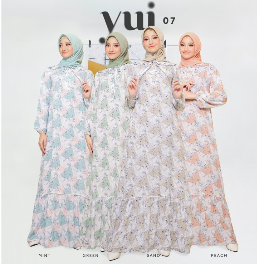 GAMIS ETHICA YUI 07 BAHAN VICENZA PRINTING MODEL BAJU MUSLIM WANITA GAMIS DAILY BUSUI FRIENDLY KEKIN