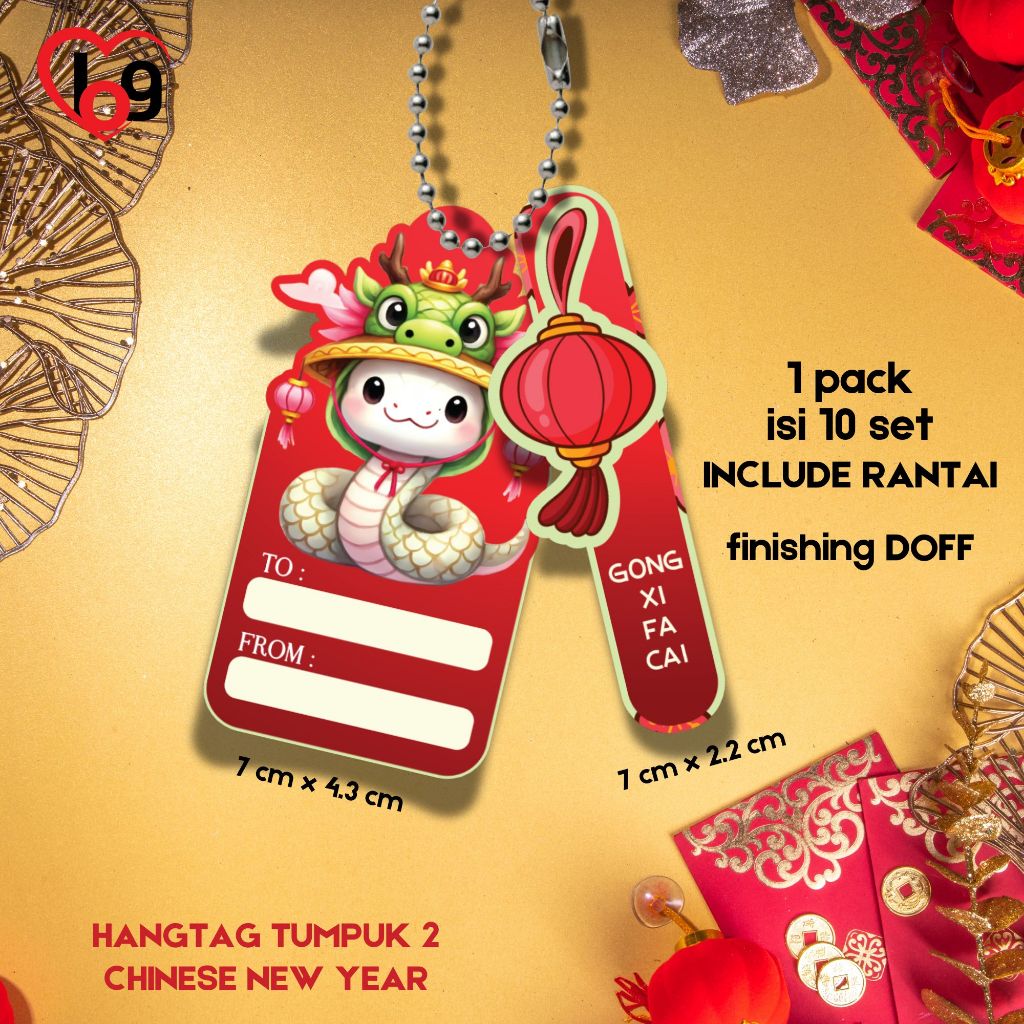

Hangtag Chinese New Year SNAKE tahun Ular hampers imlek