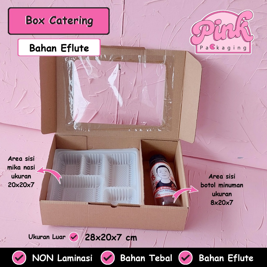 

Box EFLUTE Catering 28x20x7 cm Window Dus Hampers Nasi Box Kotak Murah & Tebal