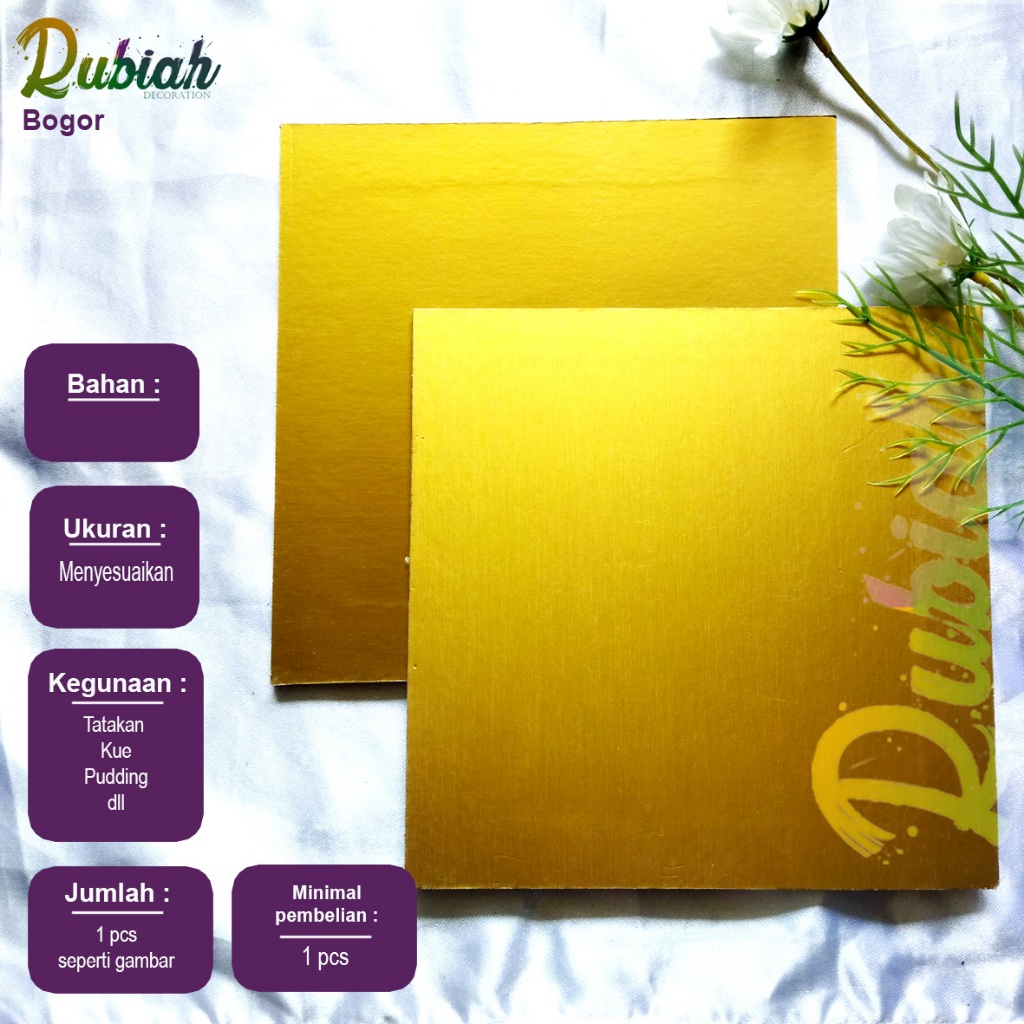 Tatakan Alas Kue tart / alas kue ulang tahun Kotak Gold