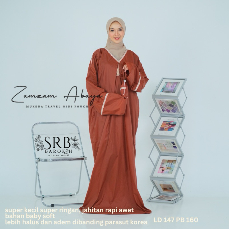 (POLOS READY) mukena abaya travel mini pouch polos by Zamzam abaya sholat kecil
