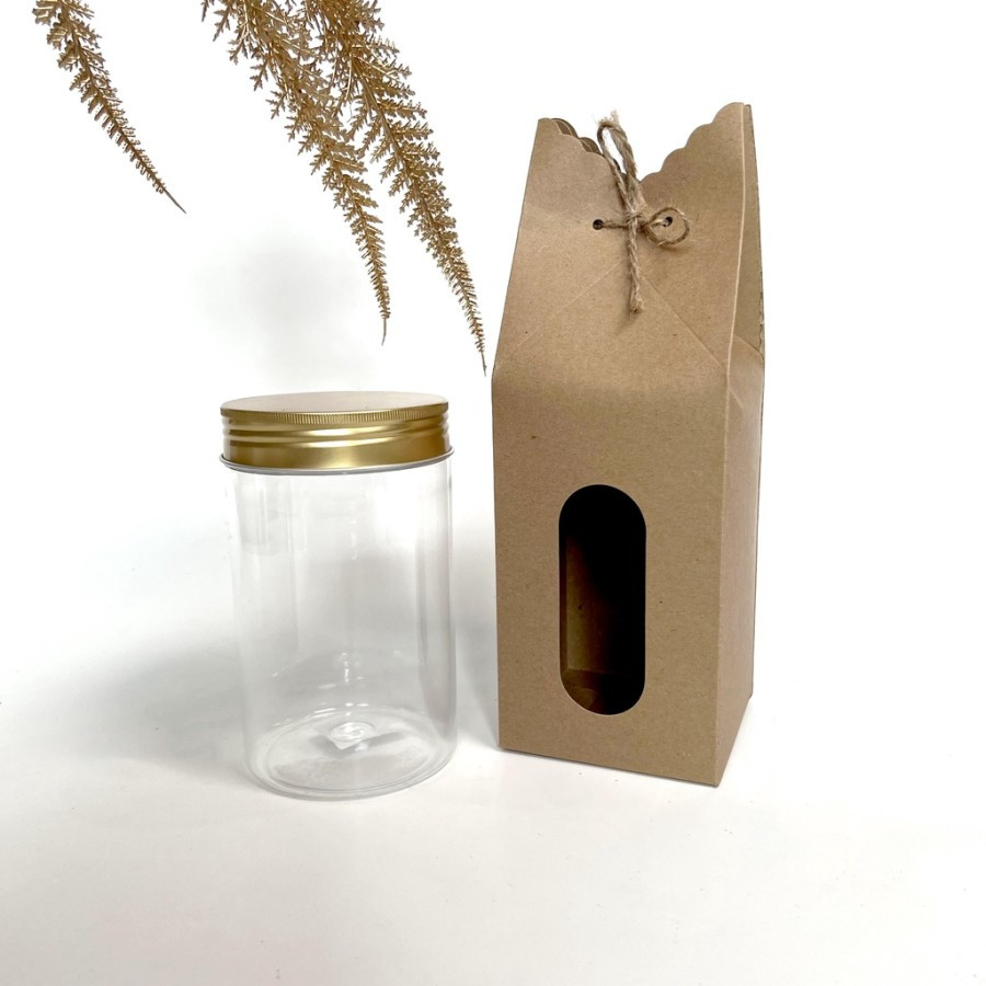

10 Pcs Box Jar Packaging Souvenir Material Kraft 350gr Ukuran 10.5x10.5x30 cm