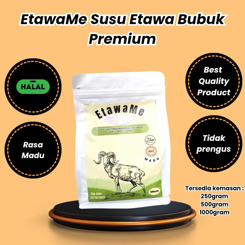 

Readystock EtawaMe Susu Kambing Etawa Premium Rasa Madu Tersedia 250-1000gr