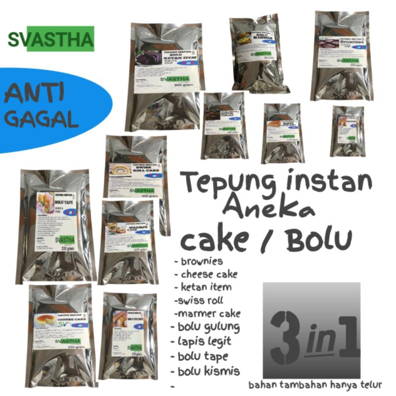 

Tepung Instan Baking 3in1 Bolu & Roti & Kue & Topping Tepung Premix Tepung Premix Instan