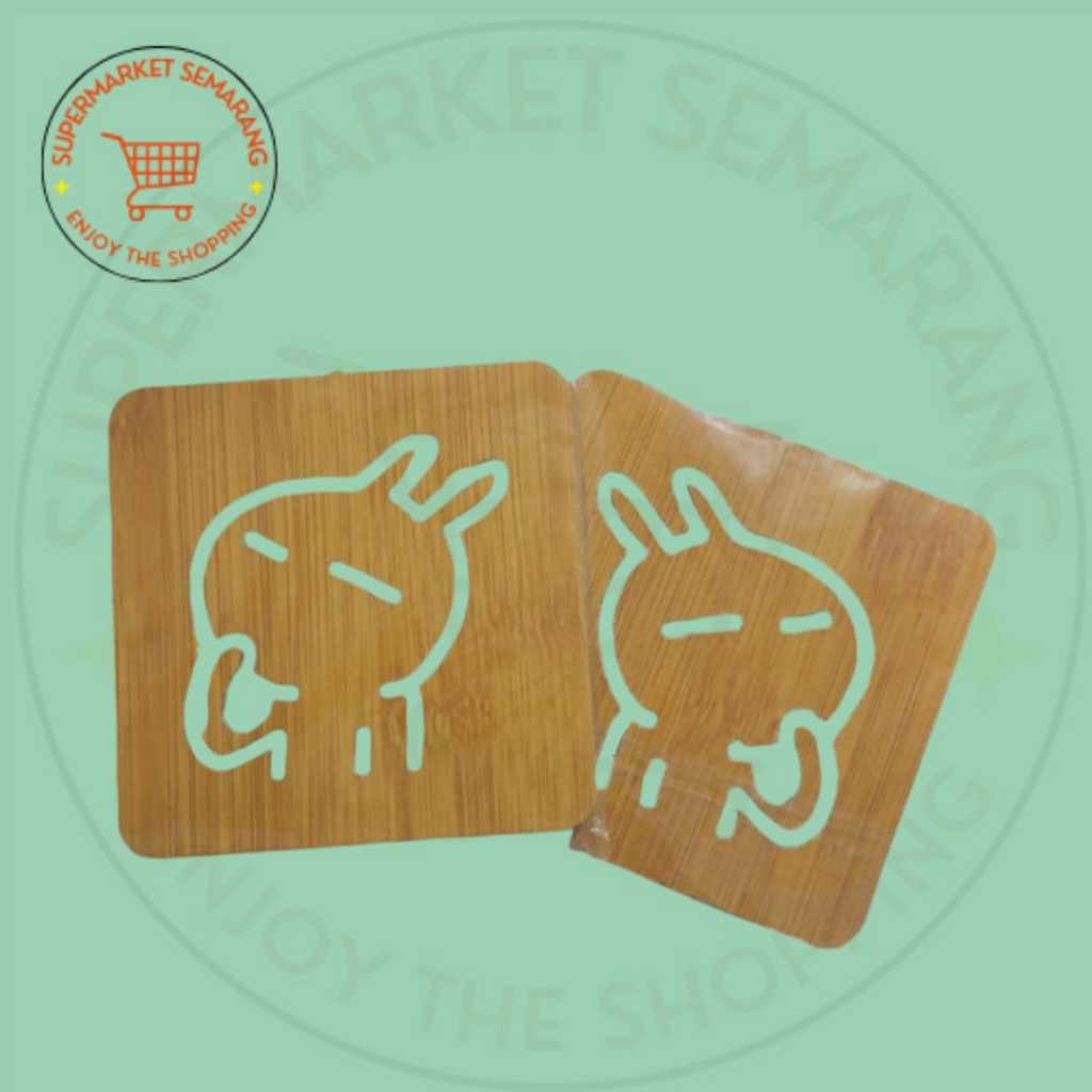 Tatakan Gelas Kayu / Tatakan Kayu Motif Kotak Kecil