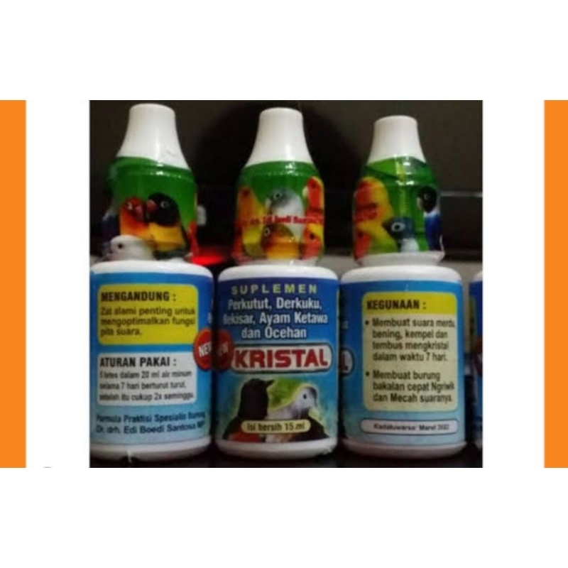 Kristal suplement burung perkutut derkuku ayam ketawa penggacor pengkristal suara