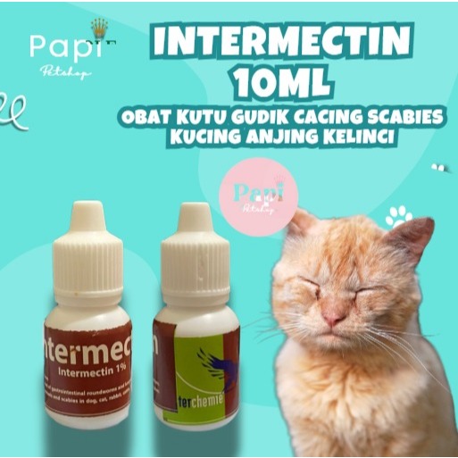 Intermectin Obat Oral 10 Ml Obat Kutu Gatal Gudik Cacing Scabies Kucing Anjing Kelinci