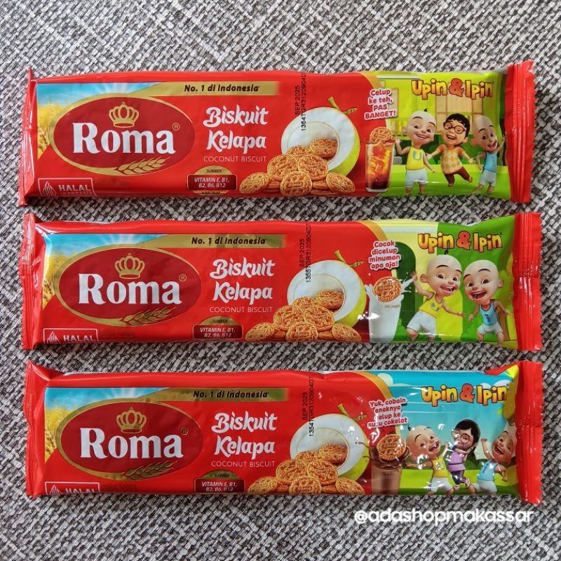 

Roma Biskuit Kelapa / Cream Cokelat / Cream Susu Vanila (3 pcs)