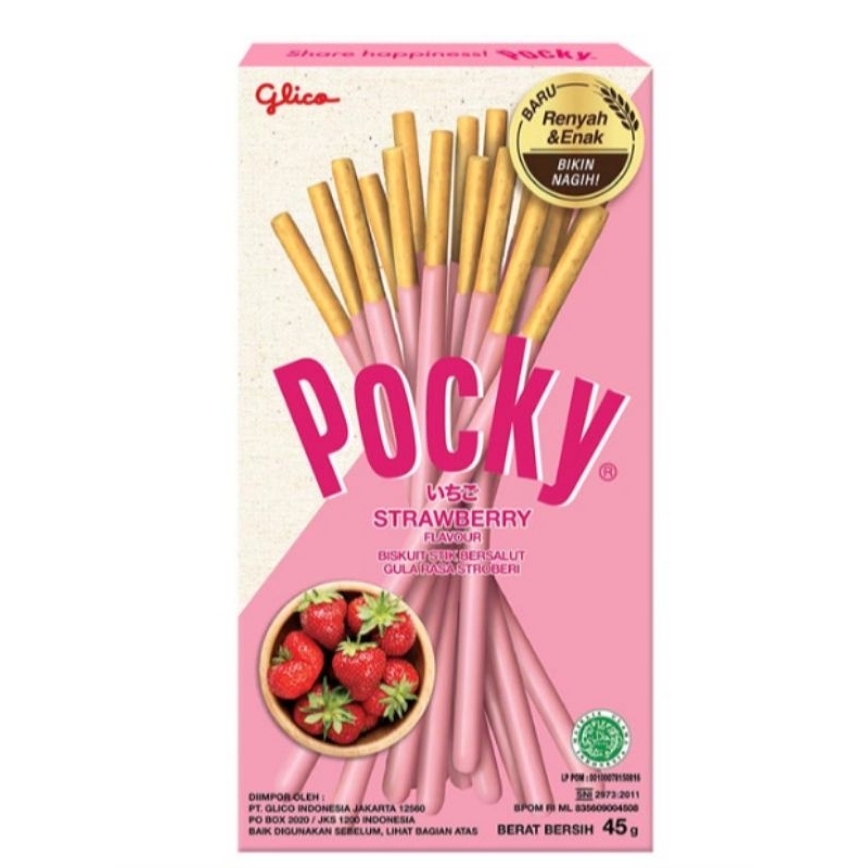 

Glico Pocky biskuit stick rasa strawberry kemasan 45 gram