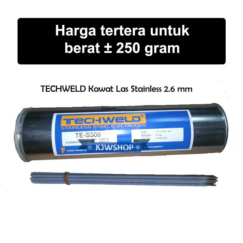 Kawat Las Stainless Steel 2.6 mm x 300mm TECHWELD Kawat Las Stainless 2,6mm Kawat Las Techweld 2.6 m