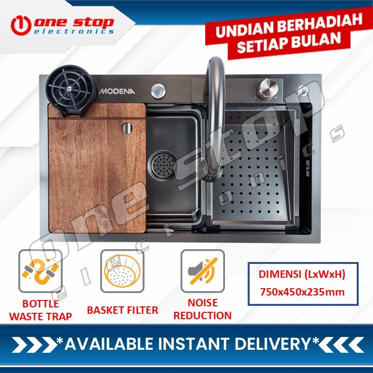 MODENA KS 3190 HTGM / KS3190HTGM MultiFunction Kitchen Sink GunMetal