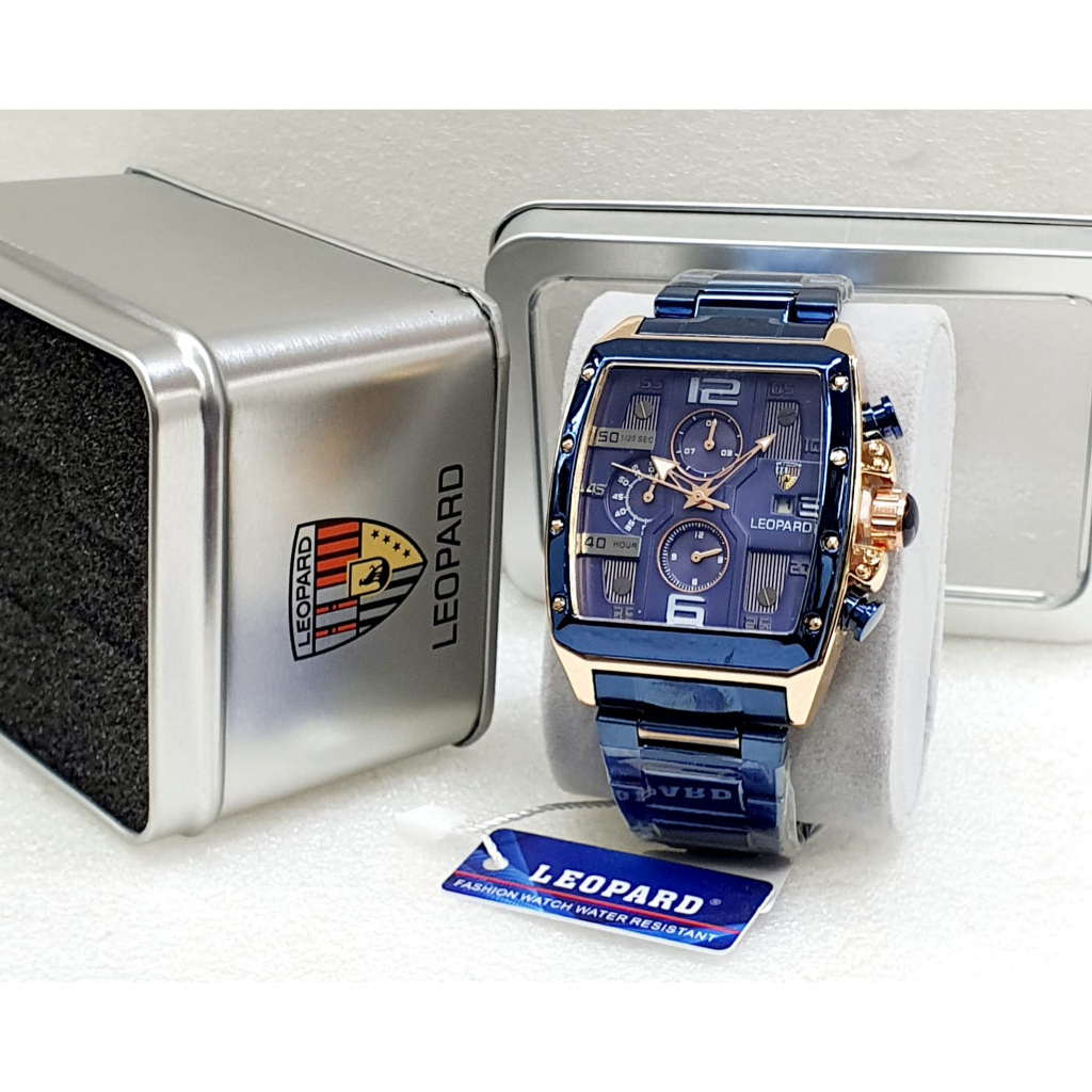 Jam Tangan Pria LEOPARD 3631 Original Rantai