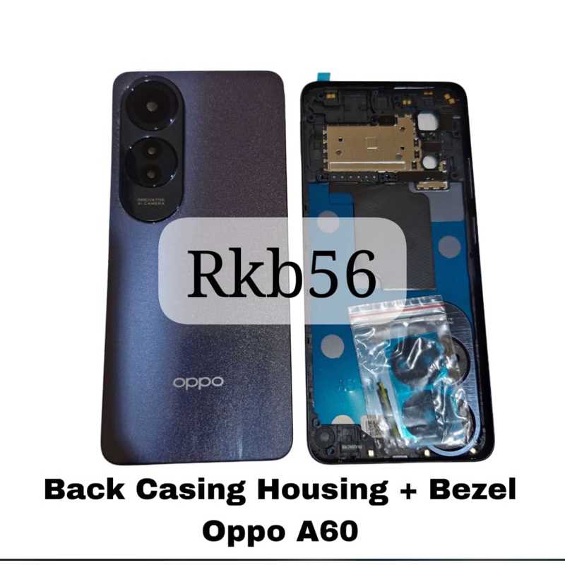 Backdoor Back Casing Housing Fullset OPPO A60 Bezel + Backdoor - Hitam