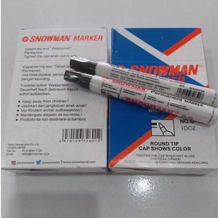 

Trend Spidol Snowman Permanen G-12 Hitam/Permanent Marker G12 Black Terlaris