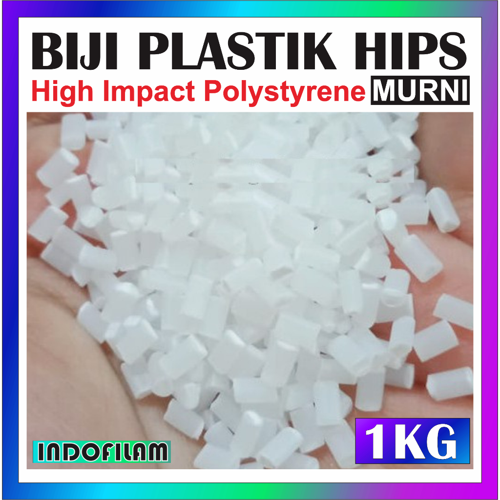 BIJI PLASTIK HI PS HIPS ECER 1 KG 1000 GRAM  HIGH Impact Polysterine POLYSTYRENE NATURAL TRANSPARANT