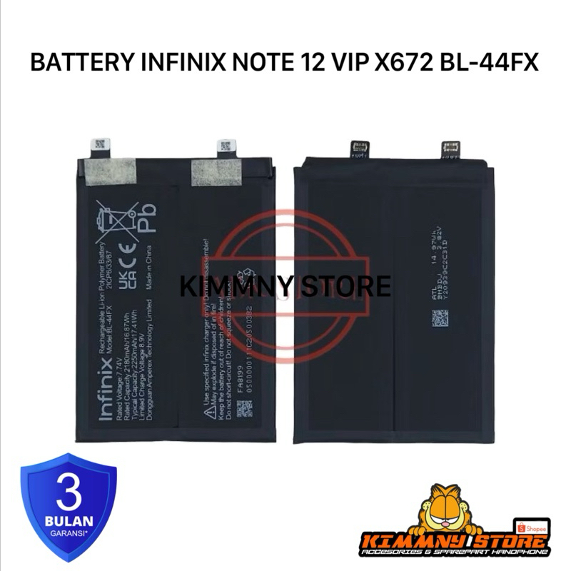 Battery Baterai Batre Infinix Note 12 VIP X672 BL-44FX Original 100%