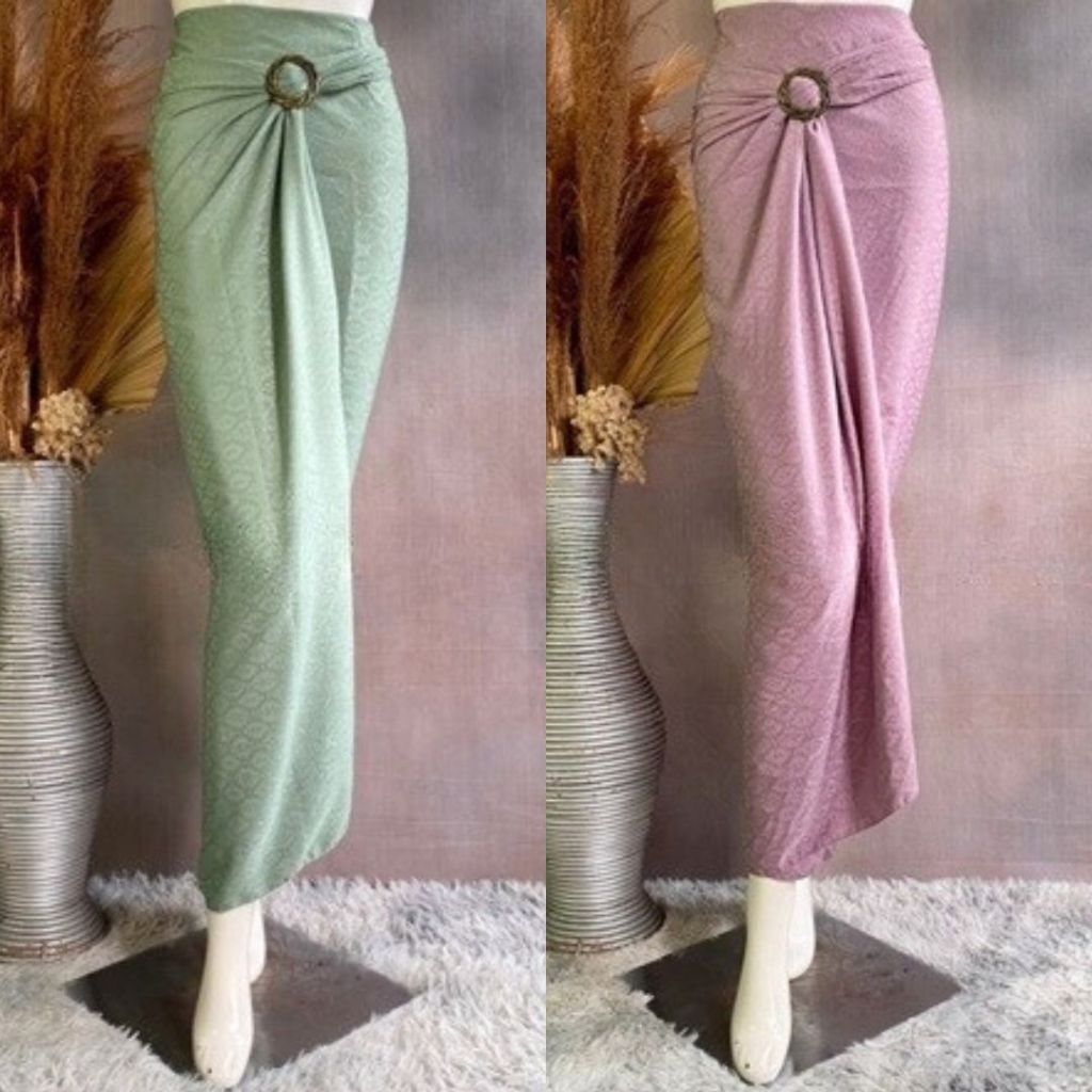 Rok Lilit Dobby Polos Sage Green / Rok Lilit Bawahan Kebaya